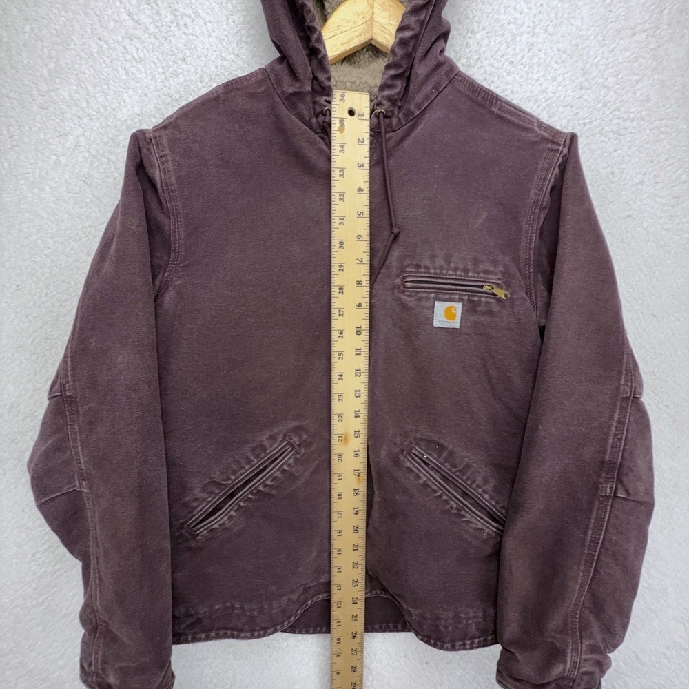 Carhartt Sierra Jacket Sherpa Lined Womens Small WJ141 DWN Deep Wine Purple - Picture 7 of 16